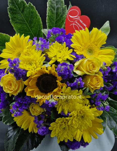 Bouquet giallo e viola