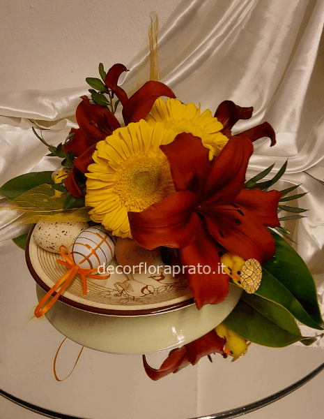 Centrotavola su piatto con pulcini